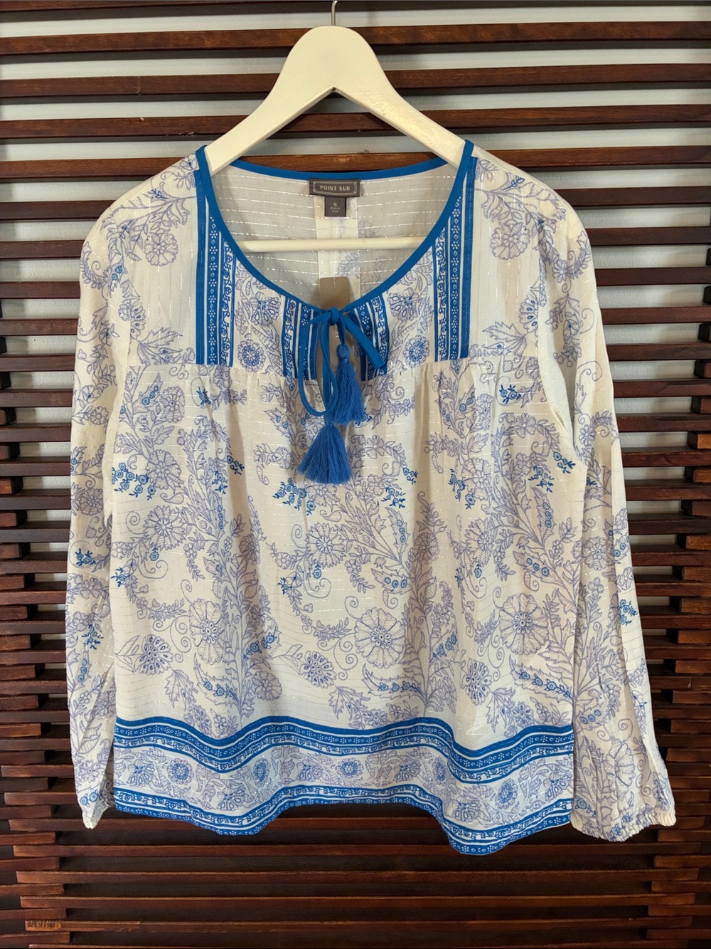 J. Crew Point Sur Floral Peasant Blouse